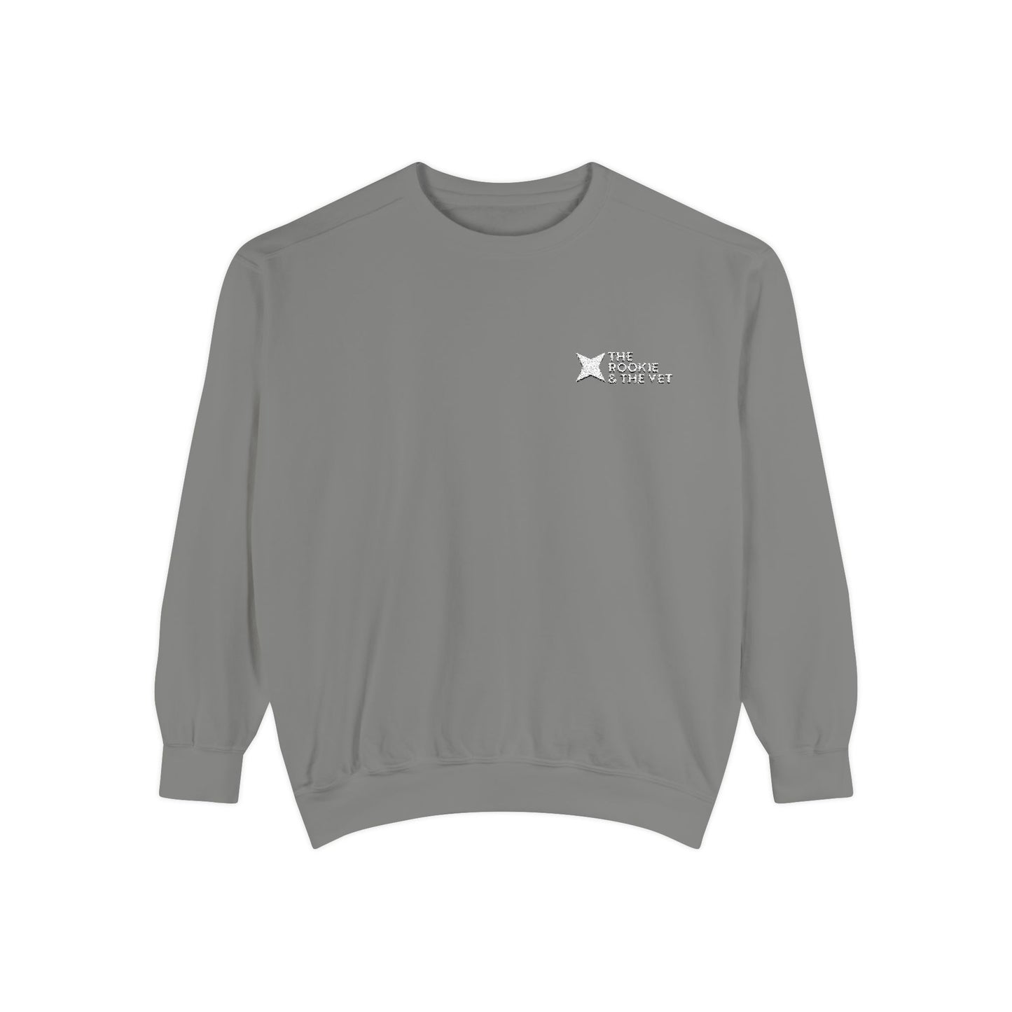 The Rookie & The Vet Unisex Garment-Dyed Sweatshirt, Cozy Layer, Relaxed Fit, Casual Style