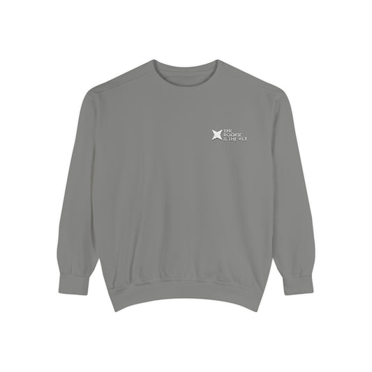 The Rookie & The Vet Unisex Garment-Dyed Sweatshirt, Cozy Layer, Relaxed Fit, Casual Style