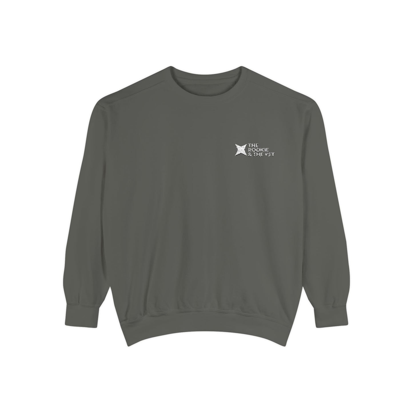 The Rookie & The Vet Unisex Garment-Dyed Sweatshirt, Cozy Layer, Relaxed Fit, Casual Style