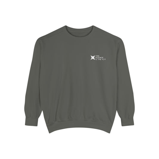 The Rookie & The Vet Unisex Garment-Dyed Sweatshirt, Cozy Layer, Relaxed Fit, Casual Style